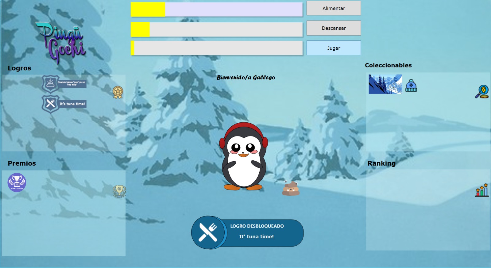 Aplicación con c# sobore un tamagotchi en forma de pingüino